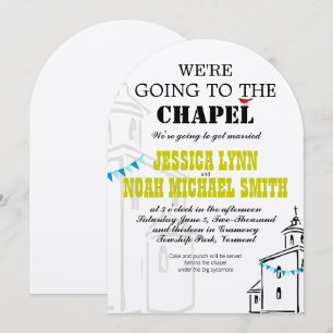 Religiöse Kirche Wir gehen zur Kapelle Hochzeit Einladung