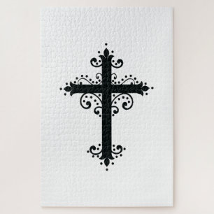 Religiöse Kreuzung mit einem Ornament Puzzle