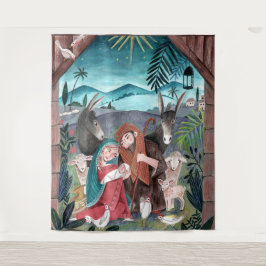 Religiöse Krippe Mary & baby Jesus Wandteppich