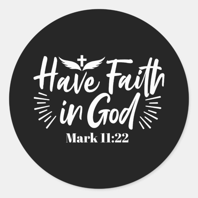 Religiöse Kunst: Glauben an Gottes Schriftendesign Runder Aufkleber (Vorderseite)