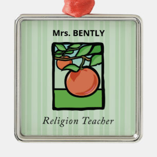 Religiöse Lehrerin danke Ihnen, Apple Ornament Aus Metall