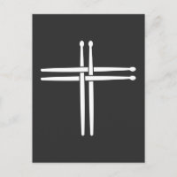 Religiöse Musikertrommel Sticks Kreuz Christlich