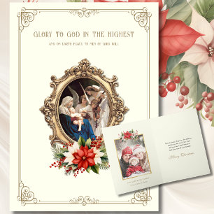 Religiöse Mutter Mary Angels Baby Jesus Foto Feiertagskarte