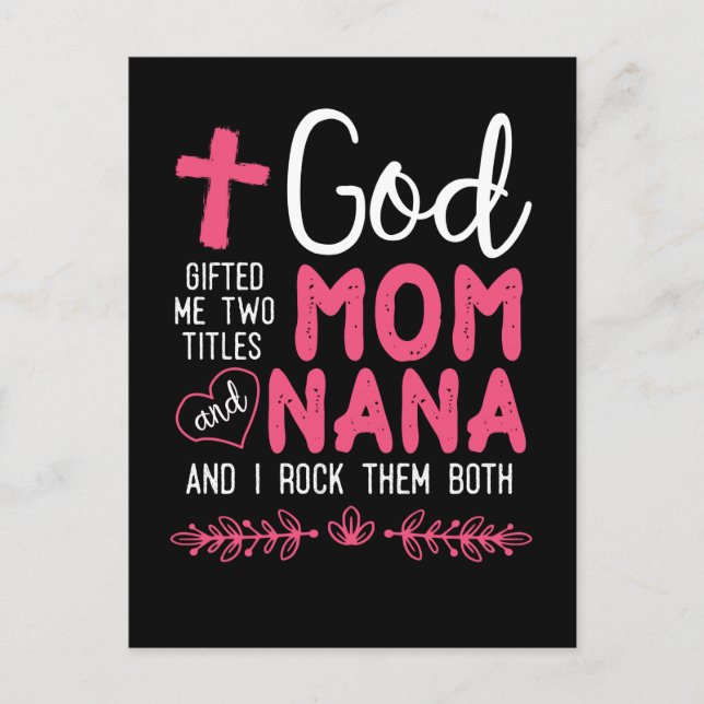 Religiöse Nana und Mama Christlich Großmutter Postkarte (Vorderseite)