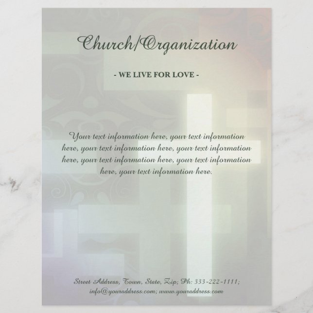 Religiöse Organisation Lighted Cross Letterhead Briefbogen (Vorderseite)