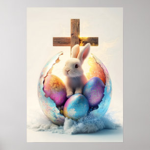 Religiöse Osterhasen Mauer Poster