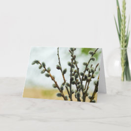 Religiöse Osterkarte mit Pussy Willow Branches Feiertagskarte