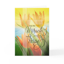 Religiöse Ostertulpen und Kreuz bringen Hoffnung