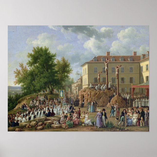 Religiöse Prozession zum Mont Valerien, 1819 Poster (Vorne)