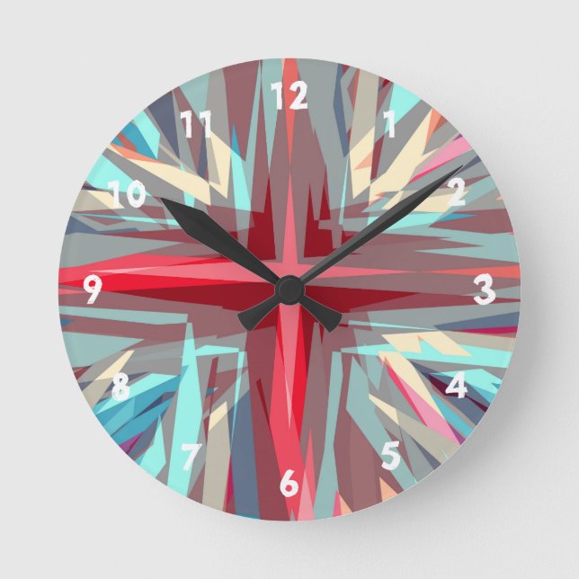 Religiöse QuerSternexplosion Runde Wanduhr (Vorderseite)