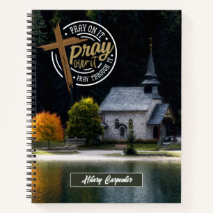 Religiöse rustikale Kirchenschrift Prayer Journal Notizbuch