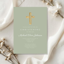 Religiöse Sage Green Wood Cross Christening