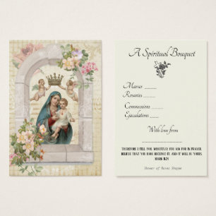 Religiöse spirituelle Bouquet Gebete Heilige Karte