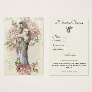 Religiöse spirituelle Bouquet Gebete Heilige Karte