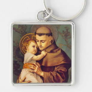 Religiöse St. Anthony Baby Jesus Vintag Schlüsselanhänger