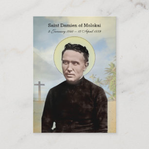 Religiöse St. Damien der Molokai Hawaii Heilige Ka Visitenkarte