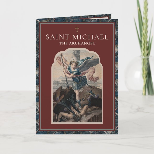 Religiöse St. Michael Archangel Gebet Katholisch Karte (Vorderseite)