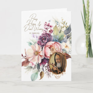 Religiöse St. Padre Pio Blume Rosary Karte