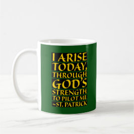Religiöse St. Patrick Gebet Grün und Gold Kaffeetasse
