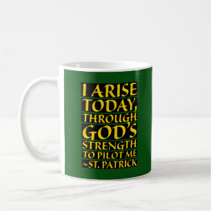 Religiöse St. Patrick Gebet Grün und Gold Kaffeetasse