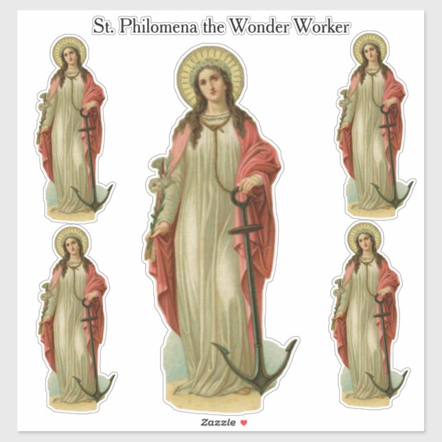 Religiöse St. Philomena, der Wunderarbeiter-Martyr Aufkleber (Blatt)