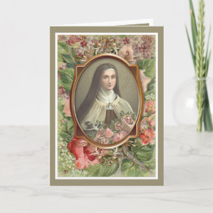 Religiöse St. Therese Carmelite Nun Vintag Card Karte
