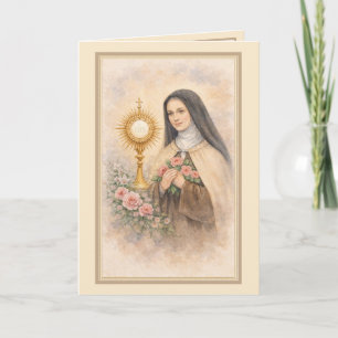 Religiöse St. Therese Karmelitin Nonne Blumen Karte