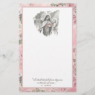 Religiöse St. Therese Katholische Rose Blumenkarte