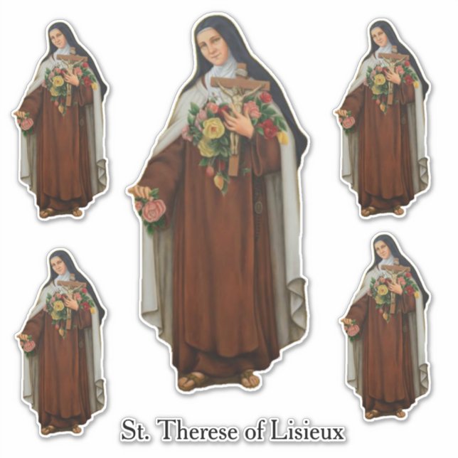 Religiöse St. Therese von Lisieux Carmelite Nun Aufkleber (Vorderseite)
