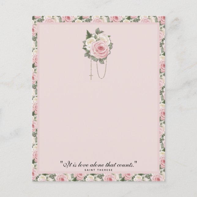 Religiöse St. Therese Zitat Rosen Vintag (Vorderseite)