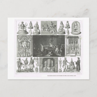 Religiöse Szenen in Indien und Zentralasien Postkarte