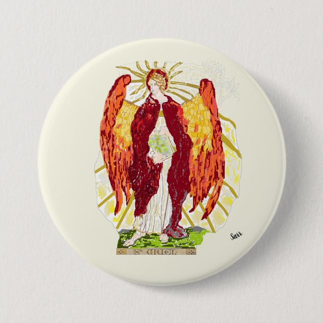 Religiöse Taste : Archangel Uriel Button (Vorderseite)
