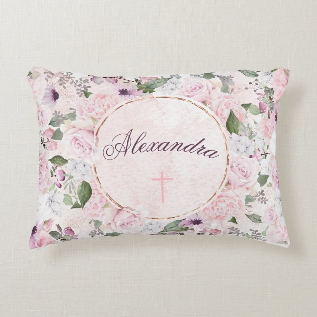 Religiöse Taufe zum Festmachen der Taufe zur Kommu Dekokissen (Vorderseite)