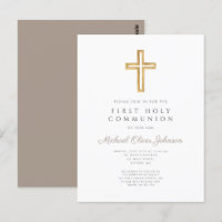 Religiöse Taupe Beige Boy First Communion