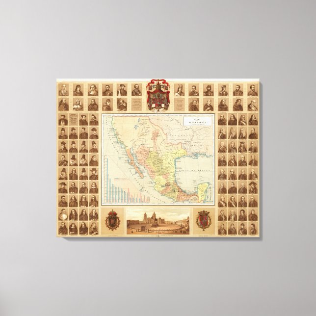 Religiöse und säkulare Figuren Mexikos Leinwanddruck (Vorderseite)