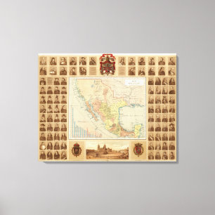 Religiöse und weltliche Zahlen von Mexiko Leinwanddruck