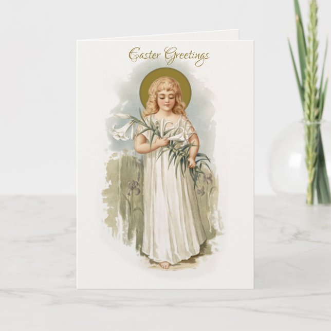 Religiöse Vintag glückliche OsterJungfrau Mary Pas Karte (Vorderseite)
