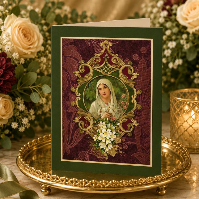 Religiöse Vintage Jungfrau Mary Birthday Scripture Karte (Von Creator hochgeladen)