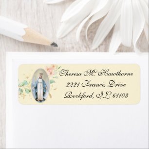 Religiöse Vintage Jungfrau Mary Floral Elegant