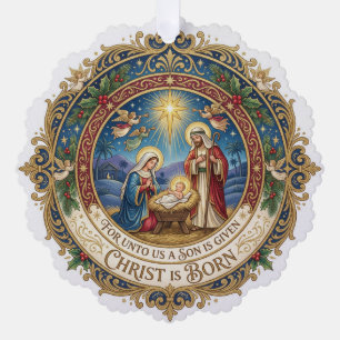 Religiöse Weihnachten Christliche Heilige Familie Ornament Karte