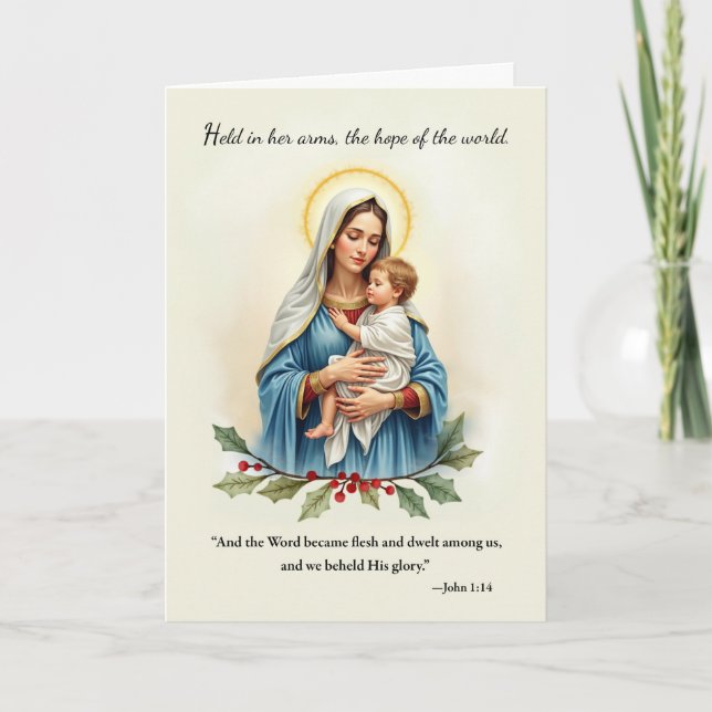 Religiöse Weihnachten Mary Madonna und Kinderfried Karte (Vorderseite)