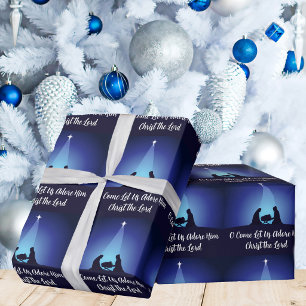 Religiöse Weihnachts-Krippenszene Jesus im Stall Geschenkpapier