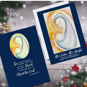 Religiöse Weihnachtsbibliotheken Wasserfarbe Feiertagskarte