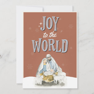 Religiöse Weihnachtsfamilie Fotokarte Einladung