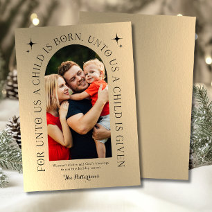 Religiöse Weihnachtsfamilienfoto Minimalistisch Feiertagskarte