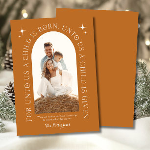 Religiöse Weihnachtsfamilienfoto verbranntes Orang Feiertagskarte