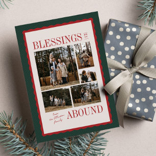 Religiöse Weihnachtsfotocollage "Segen im Überflus Feiertagskarte