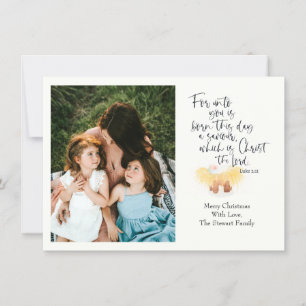 Religiöse Weihnachtsfotokarte Luke Bible Verse