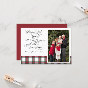 Religiöse Weihnachtsfotokarte Luke Bible Verse