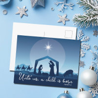 Religiöse Weihnachtskrippen Blau